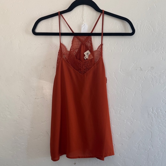 BiBi Tops - BiBi Terracotta Lace Cami Top